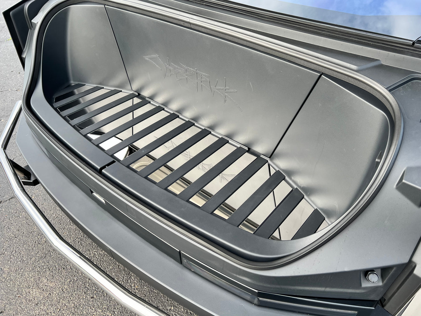 Stainless Steel Front Trunk (Frunk) Lower Trim (Polished Mirror)